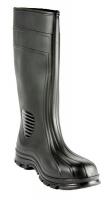 15D852 Boots, Plain Toe, PVC, 15 In, Black, 6, PR