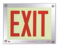 15F260 Exit Sign, 9-1/2 x 12-5/16In, R/WHT, Exit