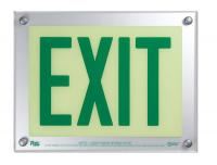 15F265 Exit Sign, 9-1/2 x 12-5/16In, GRN/WHT, Exit