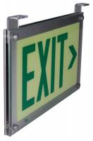 15F268 Exit Sign, 9-1/2 x 14-3/8In, GRN/WHT, Exit
