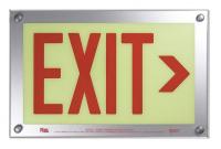 15F267 Exit Sign, 9-1/2 x 14-3/8In, R/WHT, Exit