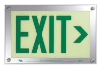 15F279 Exit Sign, 9-1/2 x 14-3/8In, GRN/WHT, Exit