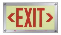 15F284 Exit Sign, 9-1/2 x 17In, R/WHT, Exit, ENG