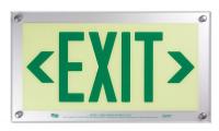 15F289 Exit Sign, 9-1/2 x 17In, GRN/WHT, Exit, ENG