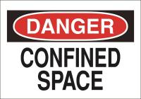 15H982 Sign, 7X10, Confined Space, S.