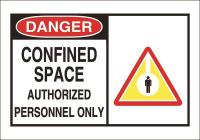 15H983 Sign, 7 x 10In, Confined Space APO, S.