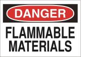 15H997 Sign, 10X14, Danger Flammable Materials, S.