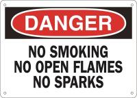 15J009 Sign, 10X14, DangerNo SmokingNoOpen, A.