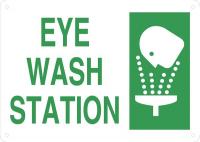 15J028 Sign, Eye Wash, 10 X 14 In, Plastic