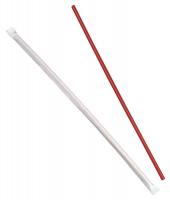 15J249 Jumbo Wrapped Straws, Red, PK 2000
