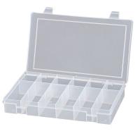 15V202 Parts Box, 12 Offset Compartments, Pls, Sm.