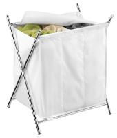 15V294 Folding Hamper w/Cover, 3-Compartment