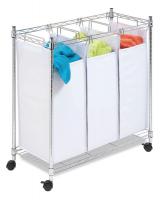 15V317 Rolling Laundry Sorter, 3-Compartment