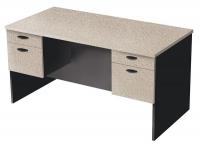15X438 Executive Desk, Sand Granite/Charcoal