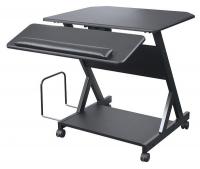 15Y306 Computer Workstation, 1 Shelf, Black