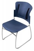 15Y335 Stack Chair, Plastic/Steel, Blue, PK 4