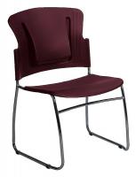15Y339 Stack Chair, Plastic/Steel, Burgundy, PK 4