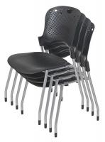 15Y348 Stack Chair, Gray, PK 4