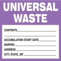 15Y490 Waste Label, 6 In. H, PK 100