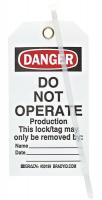 15Y621 Danger Tag, 5-3/4 x 3 In, OSHA, 3/8 In, PK25