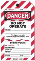 15Y626 Danger Tag, 7-1/2 x 4 In, Plstc, PK25