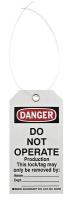 15Y627 Danger Tag, 5-3/4 x 3 In, Cardstock, PK25