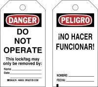 15Y636 Danger Tag, 5-3/4 x 3 In, OSHA, 3/8 In, PK25