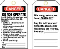 15Y650 Danger Tag, 5-3/4 x 3 In, Cardstock, PK25