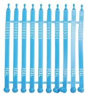 15Y787 Lock Seal, Plastic, Blue, PK 100