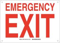 15Y795 Emergency Exit Sign, 10 x 14In, R/GRN, ENG