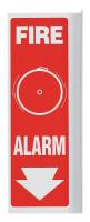 15Y802 Fire Alarm Sign, 12 x 4In, WHT/R, Fire ALM