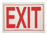 15Y804 Exit Sign, 10 x 14In, R/GRN, Exit, ENG, Text