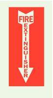 15Y805 Fire Extinguisher Sign, 14 x 5In, R/GRN