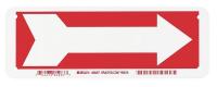 15Y808 Directional Sign, 3-1/2 x 10In, WHT/R, SYM