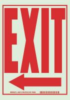 15Y819 Exit Sign, 14 x 10In, R/GRN, Exit, ENG, SURF
