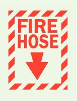 15Y829 Fire Hose Sign, 14 x 10In, R/GRN, FH, ENG
