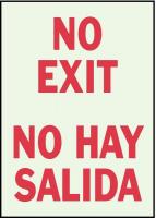 15Y830 Exit Sign, 10 x 7In, R/GRN, Bilingual, Text