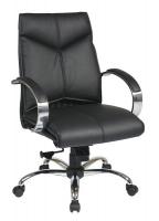 15Z234 Executive Midback Chair, Leather, Black