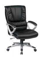 15Z236 Executive Chair, Eco Leather, Silver/Black