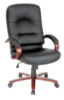 15Z246 Exec Highback Chair, Eco Leather, Black