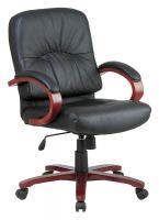 15Z247 Exec Midback Chair, Eco Leather, Black