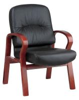 15Z248 Visitor Chair, Eco Leather, Black