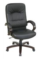 15Z249 Exec Highback Chair, Eco Leather, Black