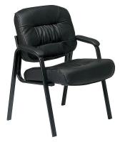 15Z252 Visitor Chair, Eco Leather, Black