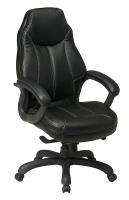 15Z265 Exec Oversized Chair, Faux Leather, Black