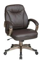15Z269 Midback Chair, Leather, Cocoa/Espresso