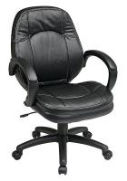 15Z271 Managerial Chair, Faux Leather, Black