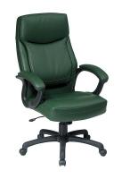 15Z276 Exec Highback Chair, Eco Leather, Green