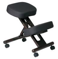 15Z368 Ergonomic Knee Chair, Fabric, Black