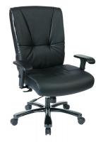 15Z374 Executive Big/Tall Chair, Leather, Black